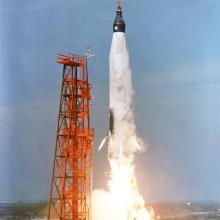 Launch of Mercury-Atlas 5 (MA-5) carrying Enos