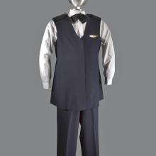 A photograph of a United Airlines' maternity uniform on a mannequin. 