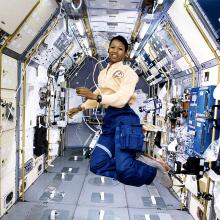 Dr. Mae Jemison aboard the space shuttle Endeavour