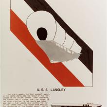 A poster of an illustration of the USS Langley