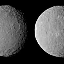 Two views of Ceres next to each other.