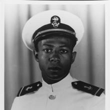 Black and white portrait of Jesse Leroy Brown in uniform.