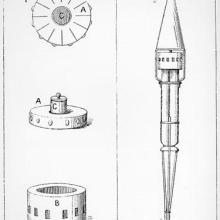 A drawing of a simple spear shaped rocket.