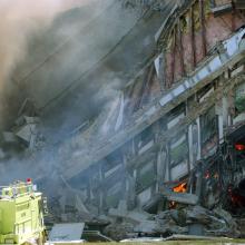 Foam 331, shortly after the floors above the impact site collapsed.