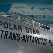 Exterior view of cockpit from Northrop Gamma Polar Star aircraft