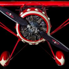 Engine and propellers of a steel tube with fabric cover aircraft. 