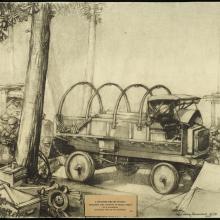 Soldiers at work on a supply vehicle. 