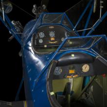 View of two cockpits of an airplane. 