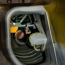 Close up image of an intake valve of a jet engine. 