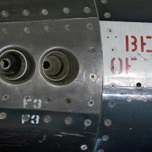 Close-up of rocket thrusters of the X-15