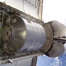 Multipurpose Logistics Module, Leonardo, Rests in Discovery's Payload Bay