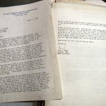 Two pages of a typed letter written to author Arthur C. Clarke by astronaut Alan Bean.