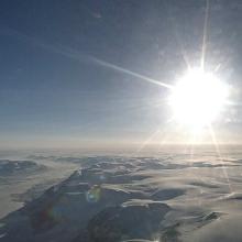 View of polar ice in the Arctic Ocean. 