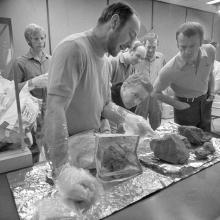 Apollo 14 Crew Examine Lunar Samples