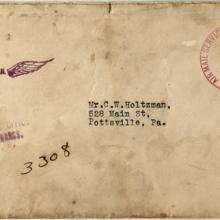 Envelope for Letter Carried on First Scheduled Air Mail Flight