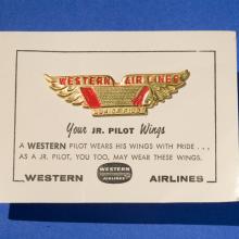 Western Air Lines  Junior Pilot Wings