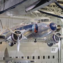 Douglas DC-3 hanging on display