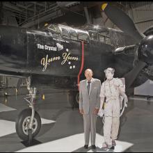 John Myers in front of the P-61 at the Udvar-Hazy Center