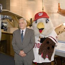 Don Lopez and Washington Nationals Mascot Screech