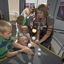 Astronomy Educators With Young Visitors at the New Public Observatory