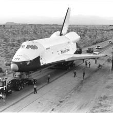 Space Shuttle Orbiter Enterprise Transferred to Edwards AFB