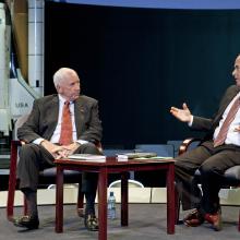 Curator Allan Needell and Former Apollo Astronaut Al Worden