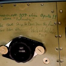 Michael Collins' Inscription inside Apollo 11 Command Module "Columbia"