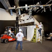 Installing Space Shuttle Middeck (Mockup) in Moving Beyond Earth