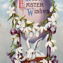 Easter Balloon Bunny Postcard