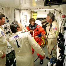 STS-93 Commander Eileen M. Collins in White Room