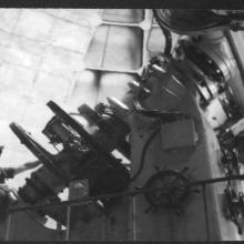 Large telescope inside an observatory. 