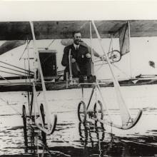 Cal Rodgers and "Vin Fiz" at Long Beach, CA