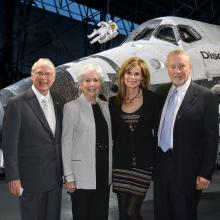 Guests Celebrate the Arrival of Space Shuttle Discovery