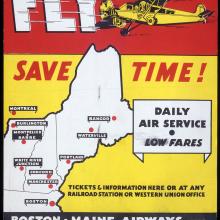 Fly Save Time! Commercial Aviation Advertising Poster