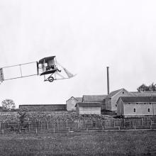 Cal Rodgers Flying the Wright EX "Vin Fiz"