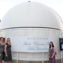 Astronomy educators outside the Phoebe Waterman Haas Public Observatory