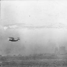 Wilbur Wright Flying past New York