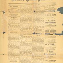 A newspaper page printed by Orville Wright in 1889 called "West Side News".