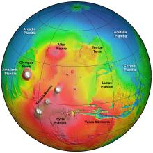 Topographic Map of Mars