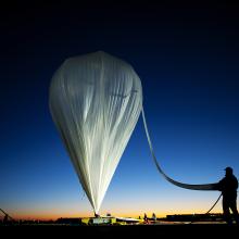 Launch of a test unmanned helium balloon.