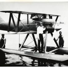 U.S. Navy Lt. David Rittenhouse and his Curtiss CR-3 racer 