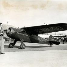 Actor Bob Cummings with his Cessna Airmaster