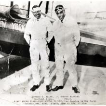 James Banning in the Alexander Eaglerock Biplane