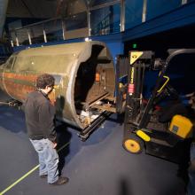 Moving the Martin B-26B Marauder <em>Flak-Bait</em>'s Forward Fuselage