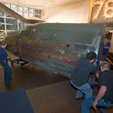 Moving the Martin B-26B Marauder <em>Flak-Bait</em>'s Forward Fuselage