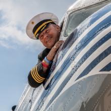 Douglas DC-3 Pilot at Become a Pilot Day 2014