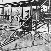 Bud Mars in His Curtiss Airplane