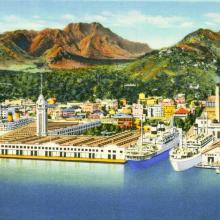 Aloha Tower and Honolulu Harbor Postcard