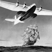 Clipper Ship and Plane