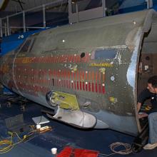 Moving the Martin B-26B Marauder <em>Flak-Bait</em>'s Forward Fuselage